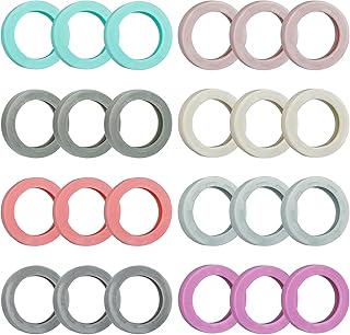 Uniclife 24 Pcs Key Caps, 0.9" Round Key Covers Caps, Soft Stretchy Key Identifiers for Small Regular House Keys (Not Suitable for Square or Odd-Shaped Keys), 8 Colors