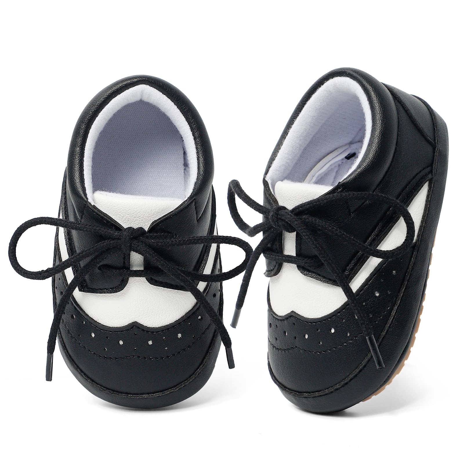 LACOFIA Baby Boys Shoes Infant Anti-Slip Soft Sole First Walking Shoes Casual Lace-up Prewalkers — view 4
