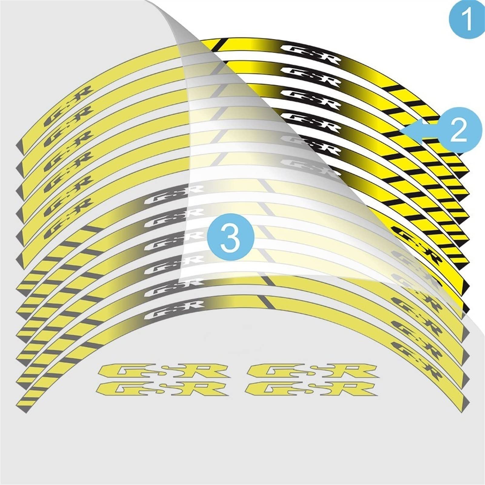 Motorrad-Radaufkleber, Reflektierender Felgenaufkleber, 43,2 Cm (17 Zoll) Streifenband, Zubehör Für Suzuki GSX-S 1000 GT Reflektierendes Felgenband(Color8)