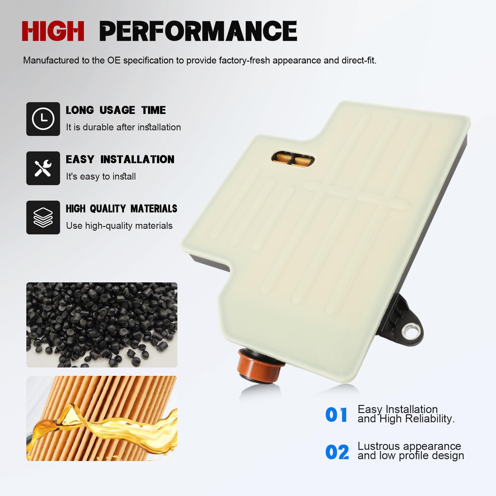 Filtro de transmisión 24294355 compatible con GM, Sierra 1500, Yukon, Chevy Camaro y Cadillac CT4, CT5 y CT6. Filtro hidráulico