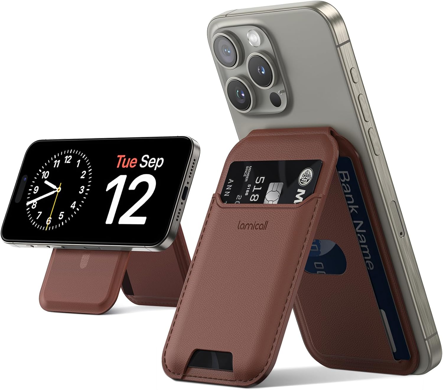 Lamicall 2.3oz Light for Magsafe Wallet Stand – Slim Tight Phone 3 Cards Holder, Adjustable Apple iPhone Wallet Stand, 2.5lbs Magnetic for iPhone 15/14/13/12 Series, Not for iPhone Mini, Brick Red Lamicall 2.3oz Light for Magsafe Wallet Stand – Slim Tight Phone 3 Cards Holder, Adjustable Apple iPhone Wallet Stand, 2.5lbs Magnetic for iPhone 15/14/13/12 Series, Not for iPhone Mini, Brick Red