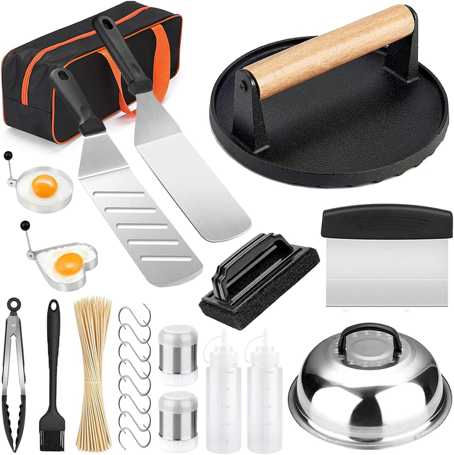 Griddle Accessories Kit and Burger Press, 122 PCS Griddle