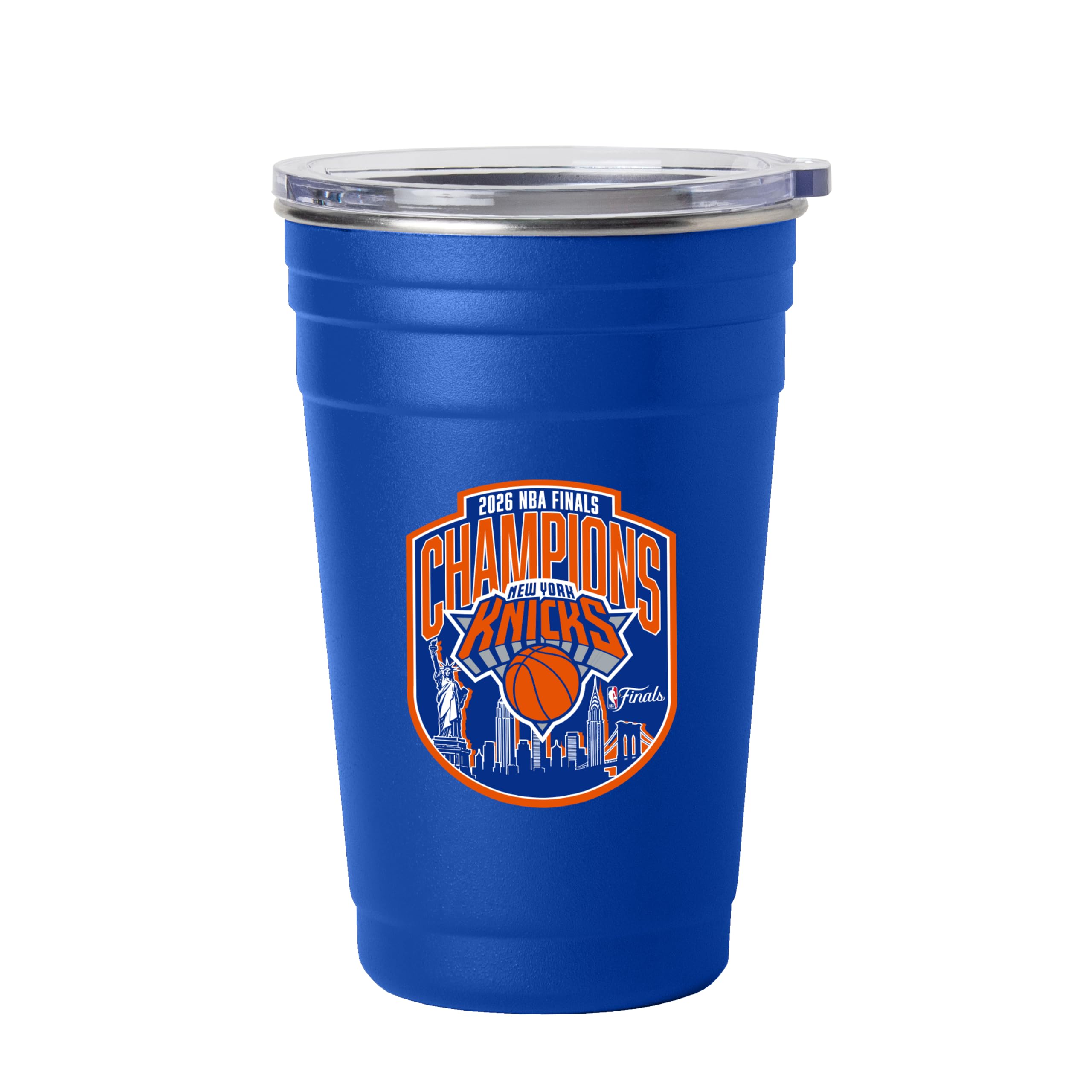 Logo Brands Team Color New York Knicks Nba Finals Champions 22 Oz Stainless Steel Tailgate Cup | 22 Ounces, Nba Finals Champs Design