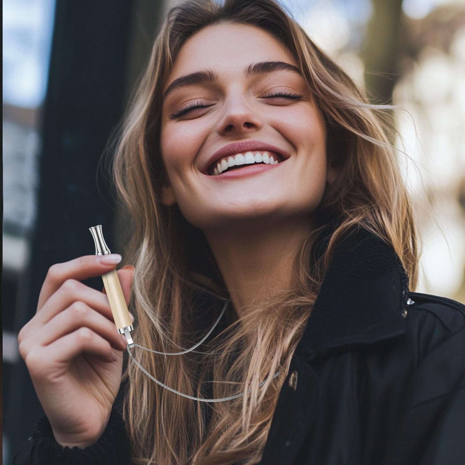 Collana con respirazione per sostituire le cattive abitudini, con 3 confezioni di capsule di menta ricaricabili, collana di supporto per alleviare lo stress, fidget sensoriale, per adulti