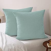 Vista 26 de PHF Fundas de almohada ultra suaves con tejido de gofre, tamaño King, sin inserto, paquete de 2 fundas de almohada de 20" x 36", fundas de almohada