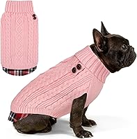 Vista 19 de KYEESE Suéter suave para perros pequeños, hembras, abrigado, de cuello alto, ropa elástica de punto para gatos, abrigo cómodo para mascotas