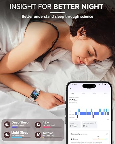 Miniatura 8 de aeac Paquete de 2 relojes inteligentes (negro + blanco) reloj inteligente 2024 para hombres y mujeres