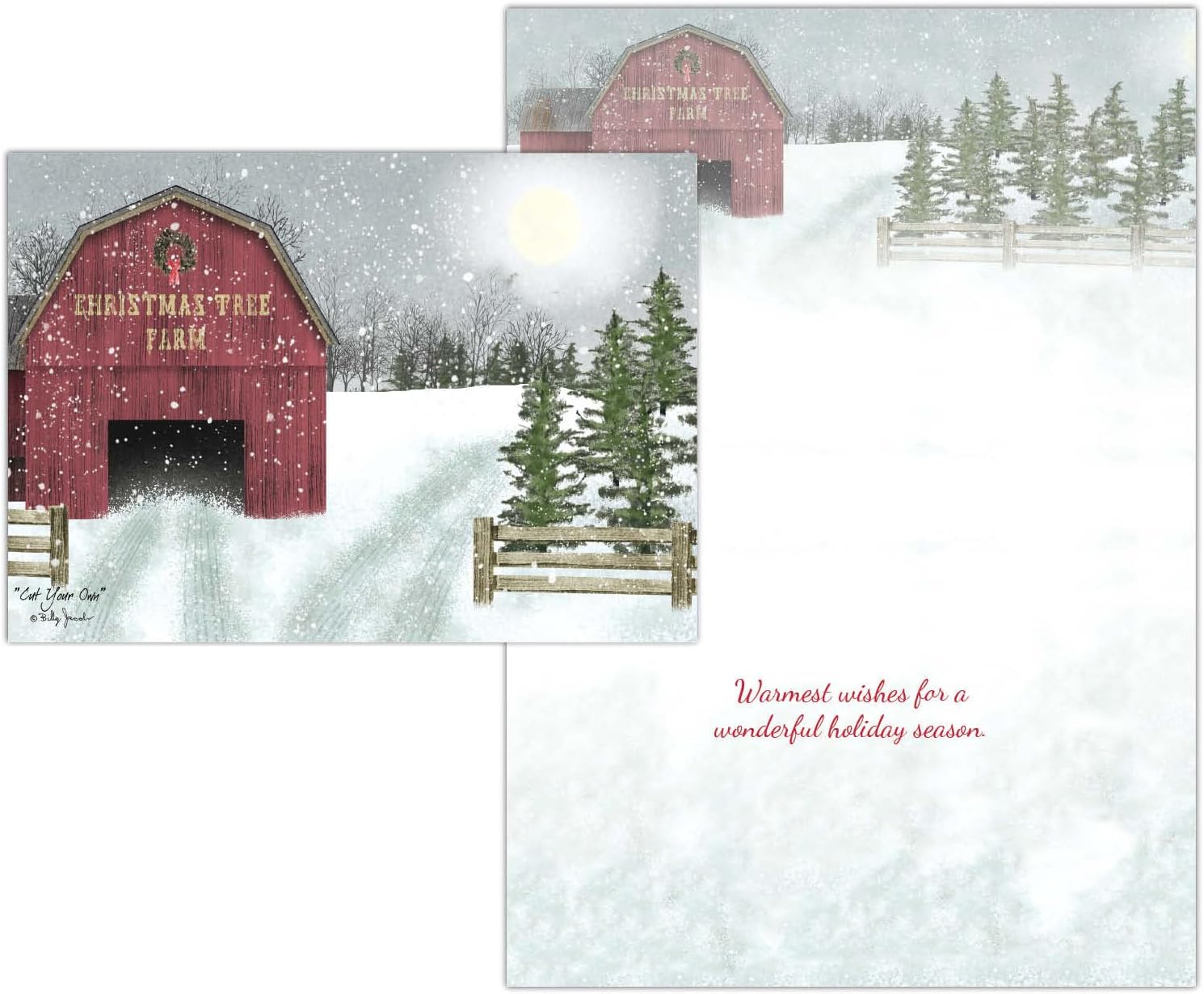 1 Christmas Card With Envelope - Winter Wonderland Wildlife C2913gxsg