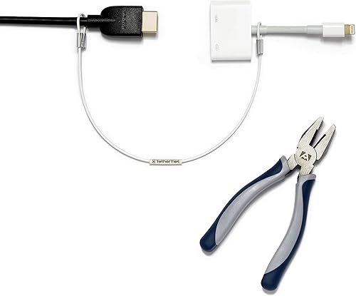 Miniatura 9 de Sujetacables patentados premontados, cerraduras antirrobo para herramientas, dongles, ataduras, adaptadores de computadora. Cable de acero, bloqueo