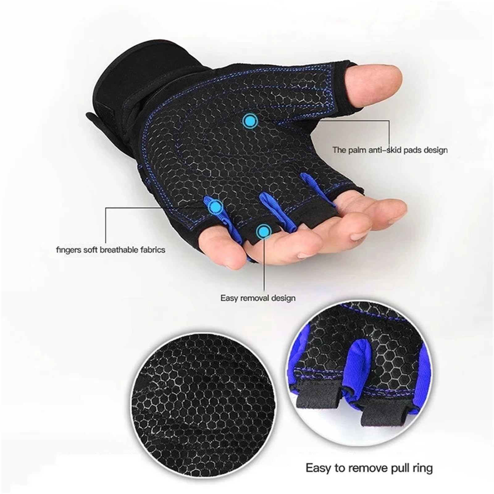 Guanti da Fitness Guanti da Palestra for Uomo Donna Fitness Sollevamento Pesi Guanti da Polso Body Building Allenamento Sport Esercizio Guanto da Ciclismo Antiurto per Fitness(Black,L)