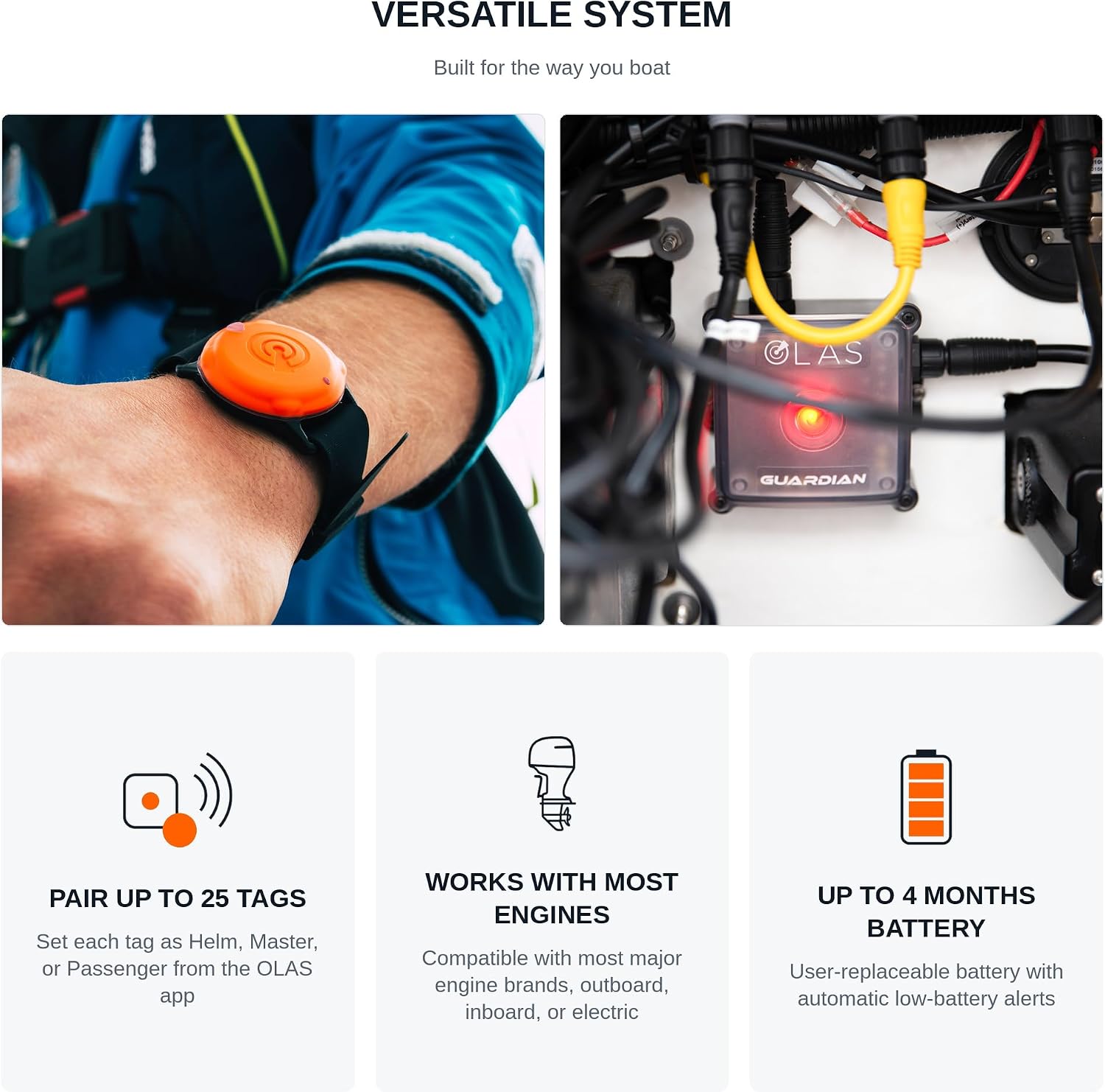 Guardian Wireless Engine Kill Switch | Automatic man Overboard Protection | Smartphone connectivity | Instant Engine Shutdown | Marine Safety Device for Boats