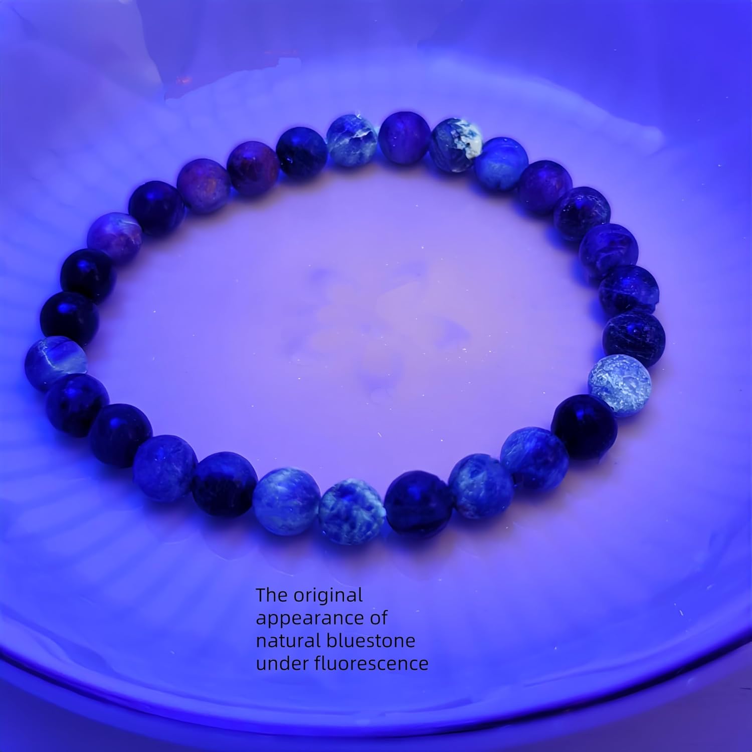 Natural 6mm sodalite Round Bead Stretch Bracelet, 6.5-7.5 Inch Yoga Meditation Gemstone Bracelet, Blue Crystal Jewelry for Women Ladies - Image 5