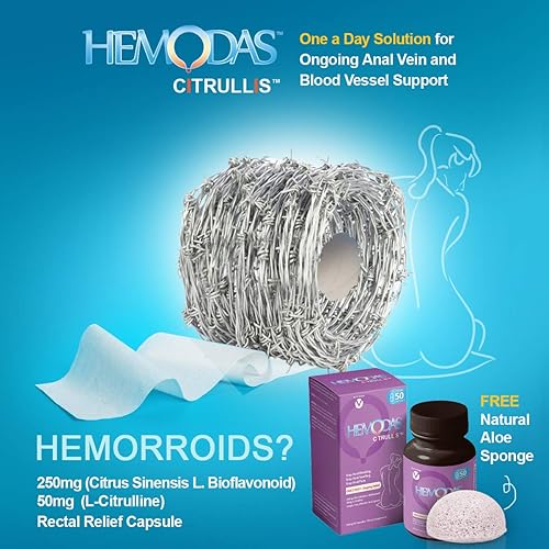 Miniatura 7 de Hemodas - Una vez al día soporte de vena anal 250mg Citruvia y 50mg Citrullis Capsule