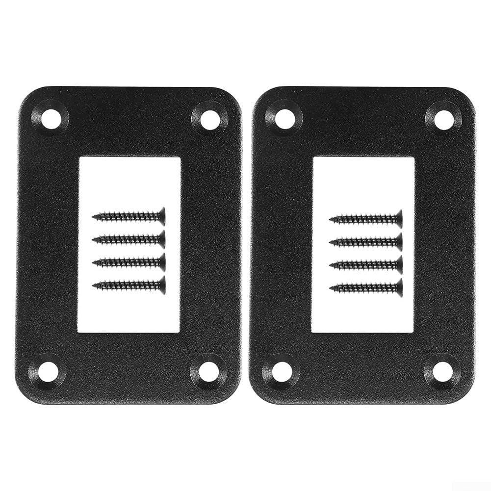 Way Rocker Switch Panel Gehäuse Halterung für Kippschalter, 50 x 68 mm, Metallkonstruktion, Schwarz (2 Pack mit Schrauben)