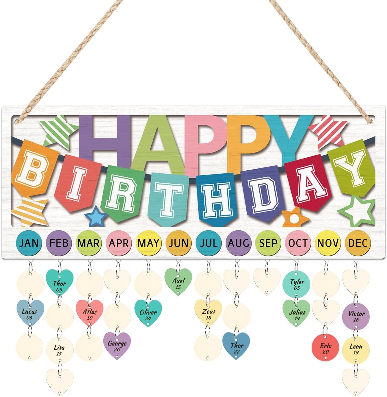 CHDITB 3D Happy Birthday Reminder Calendar Wall Hanging Birthday Tracker — image 1
