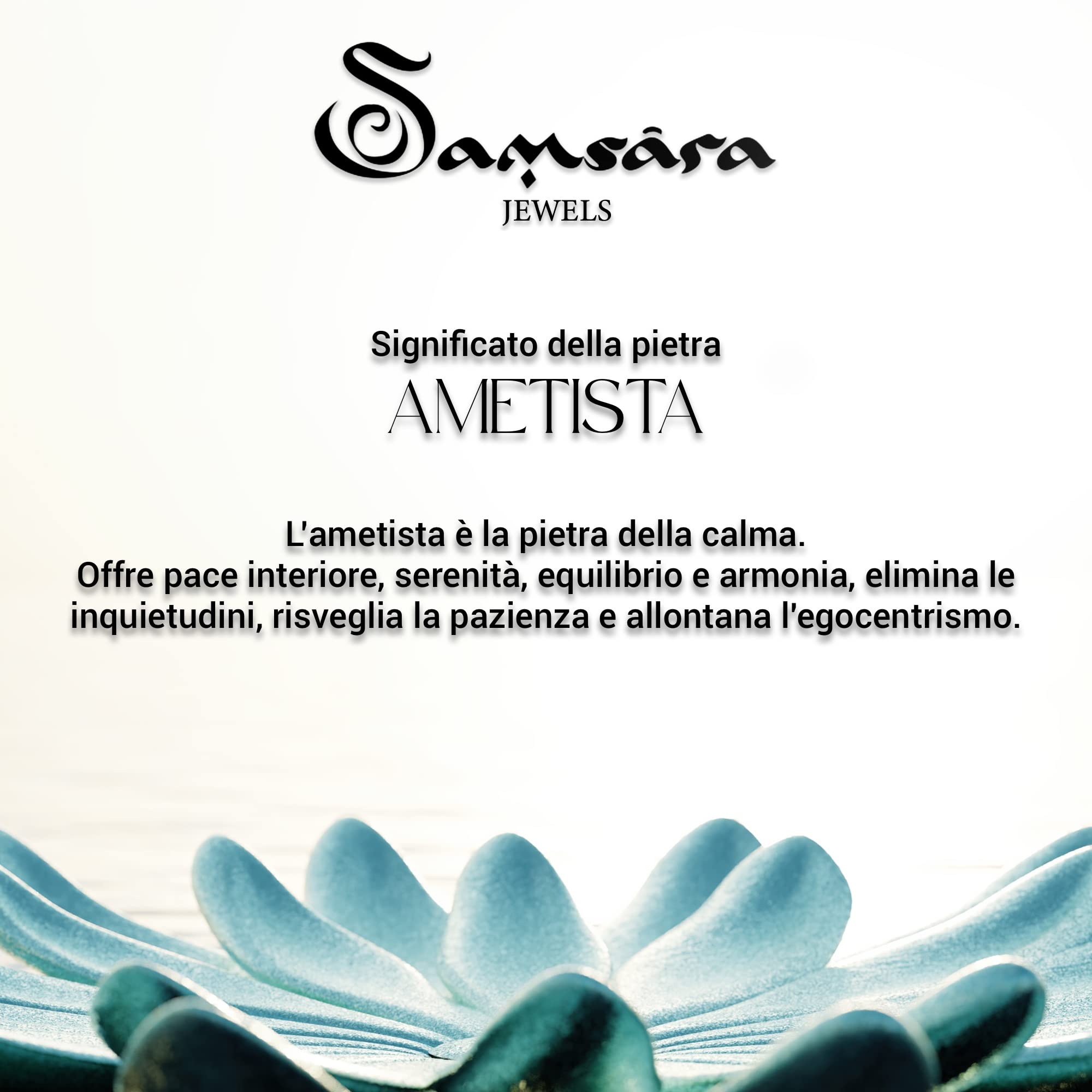 Samsara Tibetische Halskette aus Amethyst und Onyx - Tibetisches Mala mit 108 Perlen
