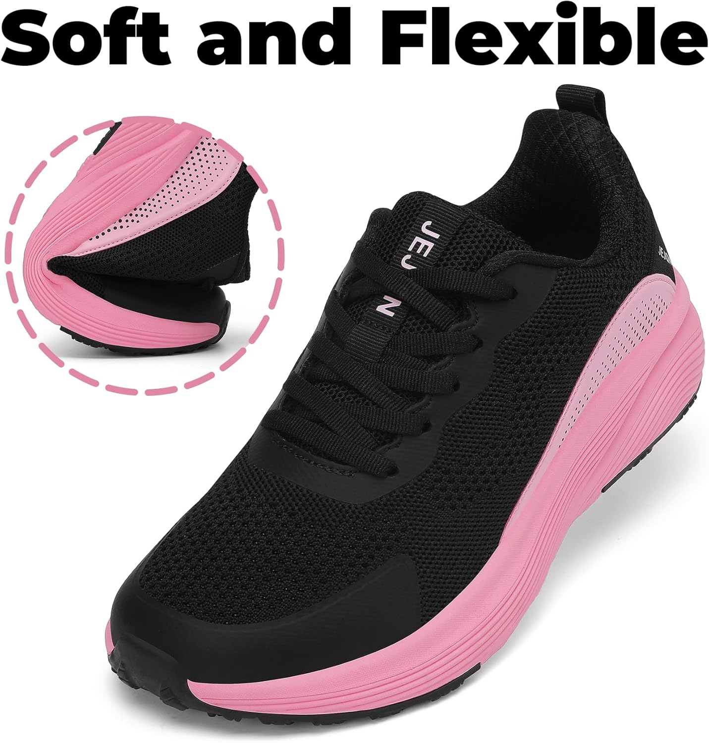 Women's Wide Toe Box Road Running Shoes Athletic Width Walking Sneakers Breathable Comfortable Tennis with Rubber Outsole