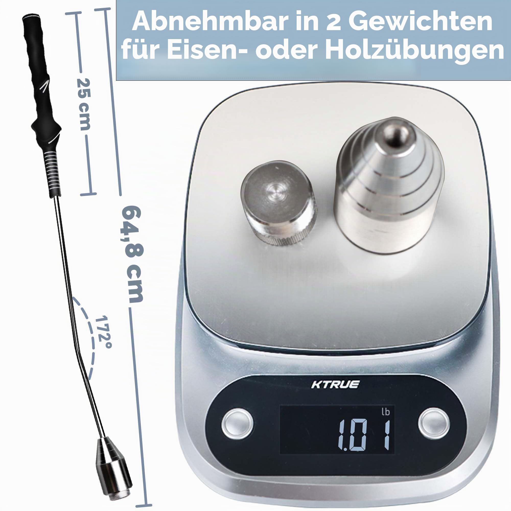 Golf Schwungtrainer, Golf-Grifftrainer zum Aufwärmen, Schwungtempo-Training – Beschwerter Golfschläger für das Training in der Halle, Golfzubehör für Rechtshänder zum Chippen