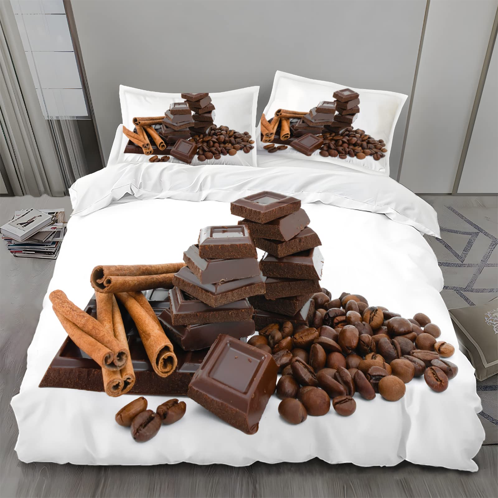 Amazon｜チョコレート布団カバー 食べ物 掛け布団カバー 暖マイクロ