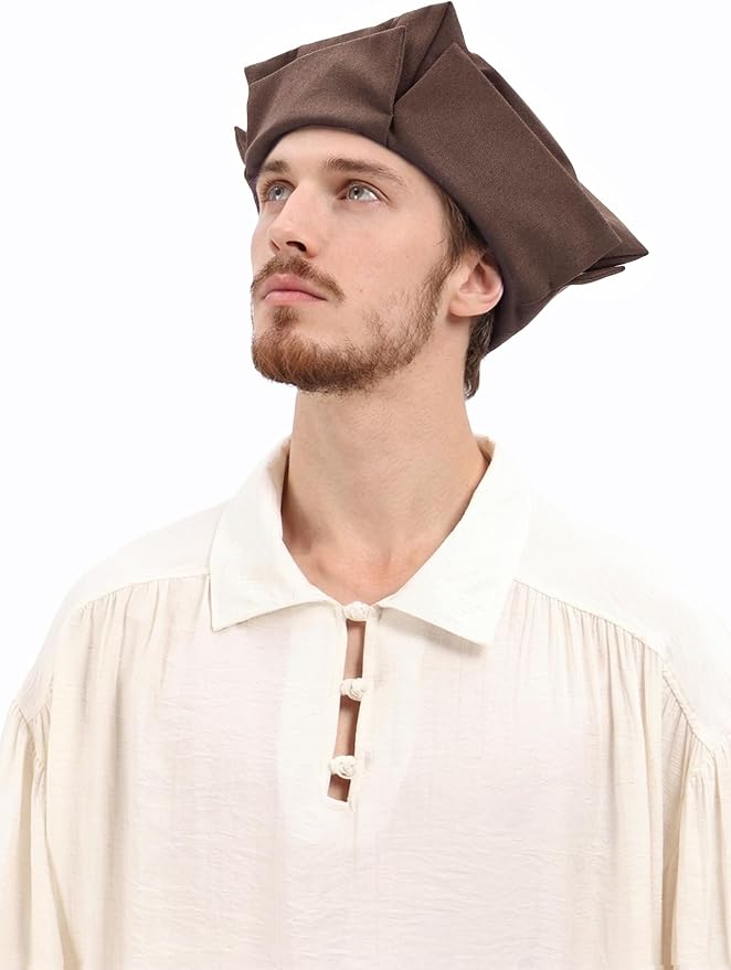 Gorra renacentista de fieltro medieval para disfraz miniatura 7
