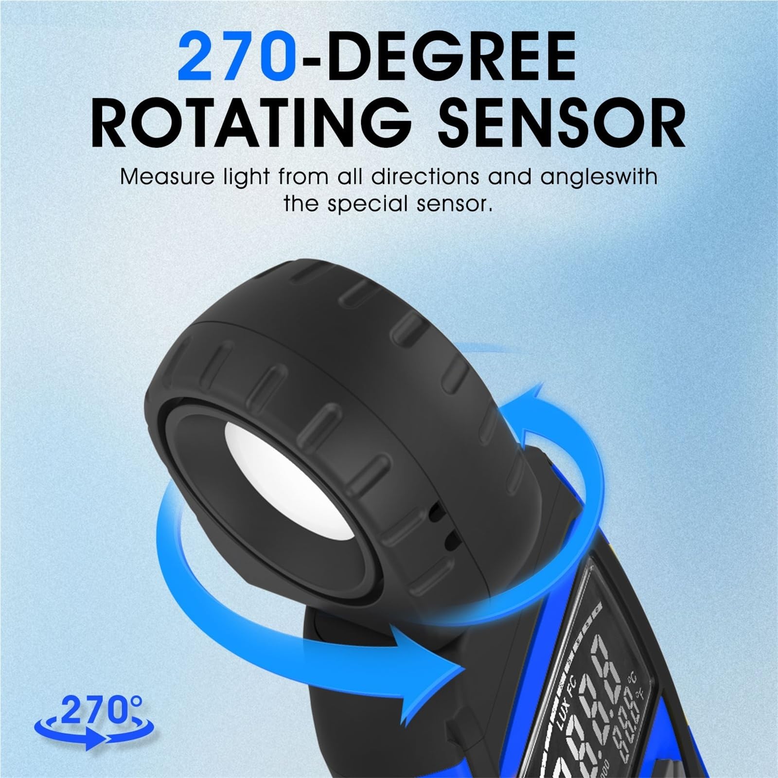 Misuratore di luce, Misuratore di intensità luminosa portatile 8801B: tester con range automatico e display della temperatura retroilluminato for fotografi ed elettricisti