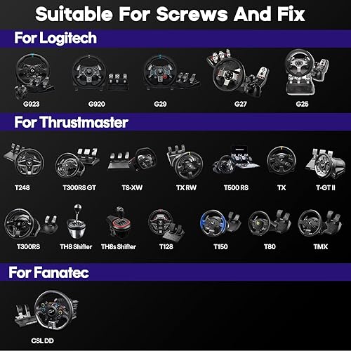 Miniatura 7 de DIWANGUS Racing Simulator Cockpit Racing Wheel Stand with Seat Gaming Chair Sim Racing Cockpit for G29 G920 G923 G27 G25 T248X T248 T300RS T150 458