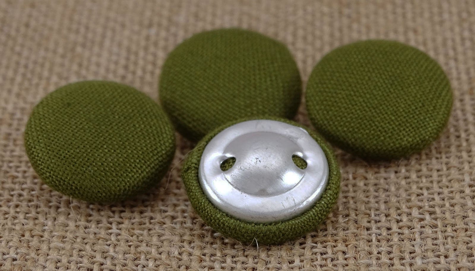 Amazon.com: Decorative Round Rayon Fabric Covered Olive Green Buttons 2  Holes Sewing Craft - Pack of 50 Pieces