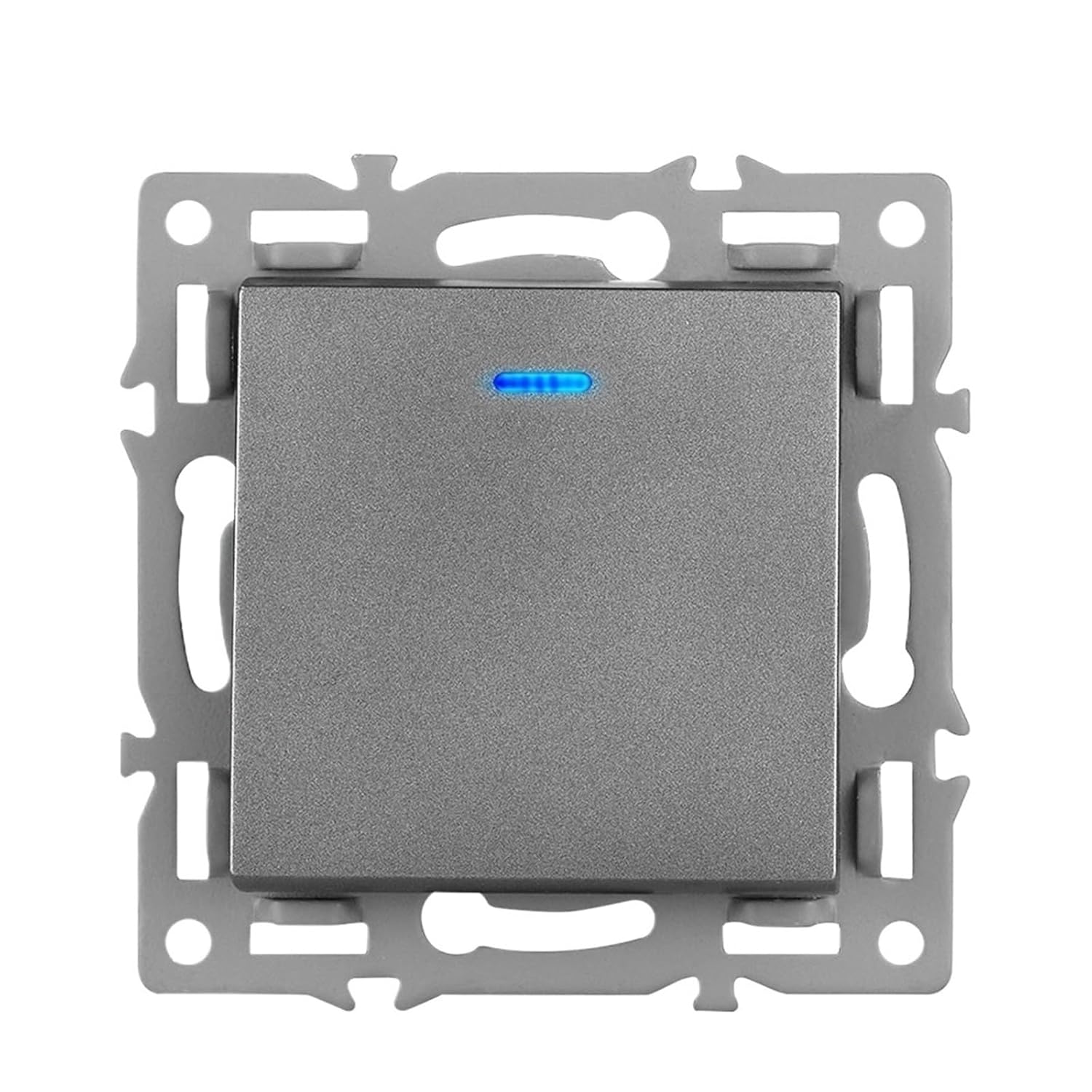 F6 EU Standard Electrical Socket Switch‌ ‌Tempered Glass Panel Dimmer‌ ‌Modular Multi-Frame Series‌ ‌DIY Installation‌ ‌FR(1gang 2way LED)