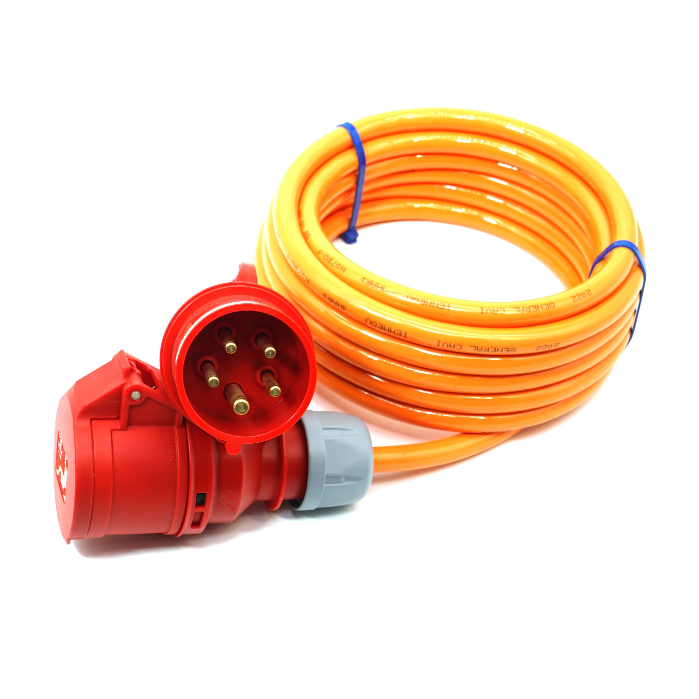 Event-Kabel & more CEE Starkstrom Verlängerungskabel Business-Line – PUR orange H07BQ-F 5×1,5 mm² – 16A 400V – PCE Shark Stecker & Kupplung – Made in Germany (Längen: 1,5m-50m) (3 Meter)