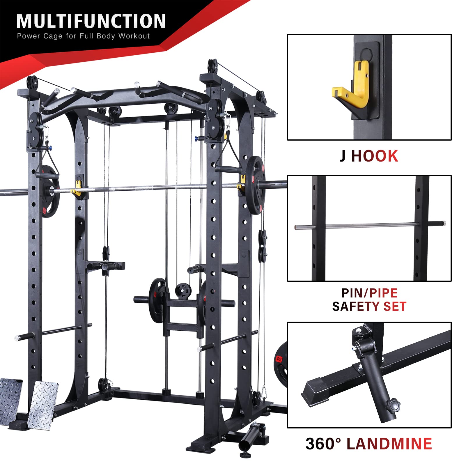 ER KANG Olympic Power Cage, 1000 lbs Light Commercial Weight Cage with