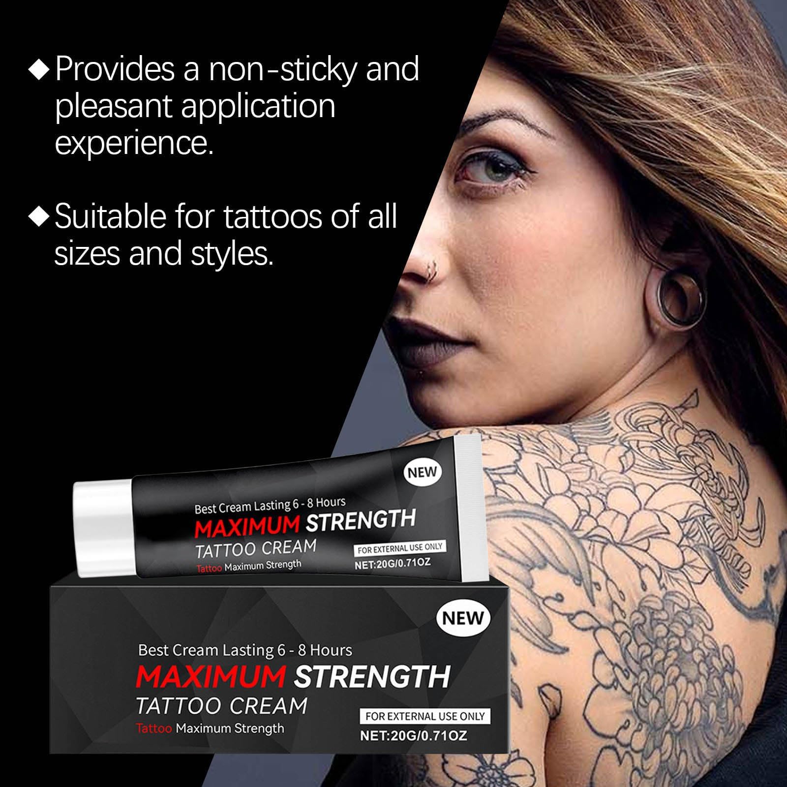 Crema adormecedora en gel para tatuajes, crema nutritiva para el cuidado de la piel, hidrata y alivia las articulaciones, hasta 6 horas de duración extra para tatuajes