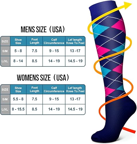 Miniatura 7 de Bluemaple Paquete de 6 calcetines de compresión de cobre para mujeres y hombres, el mejor apoyo para médicos, correr, enfermería, atletismo