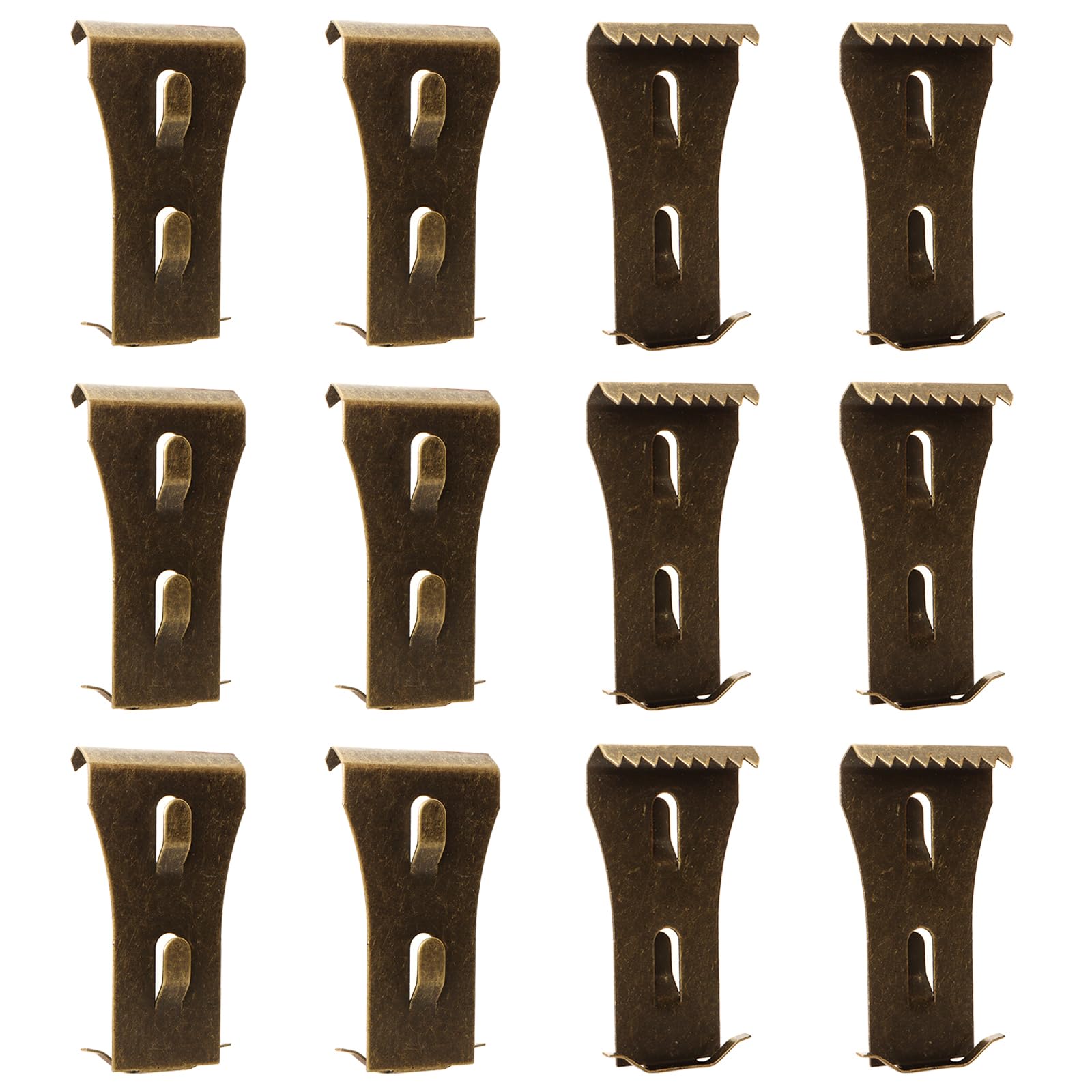 Gvhntk 12Pcs Clips Brick Wall Hook Clips Heavy Duty Metal Hangers for Hanging Outdoors Outside Steel Brick Hanger Without Drilling Mounting to Brick Fit 2-1/4Inches to 2-3/8Inches(Bronze)