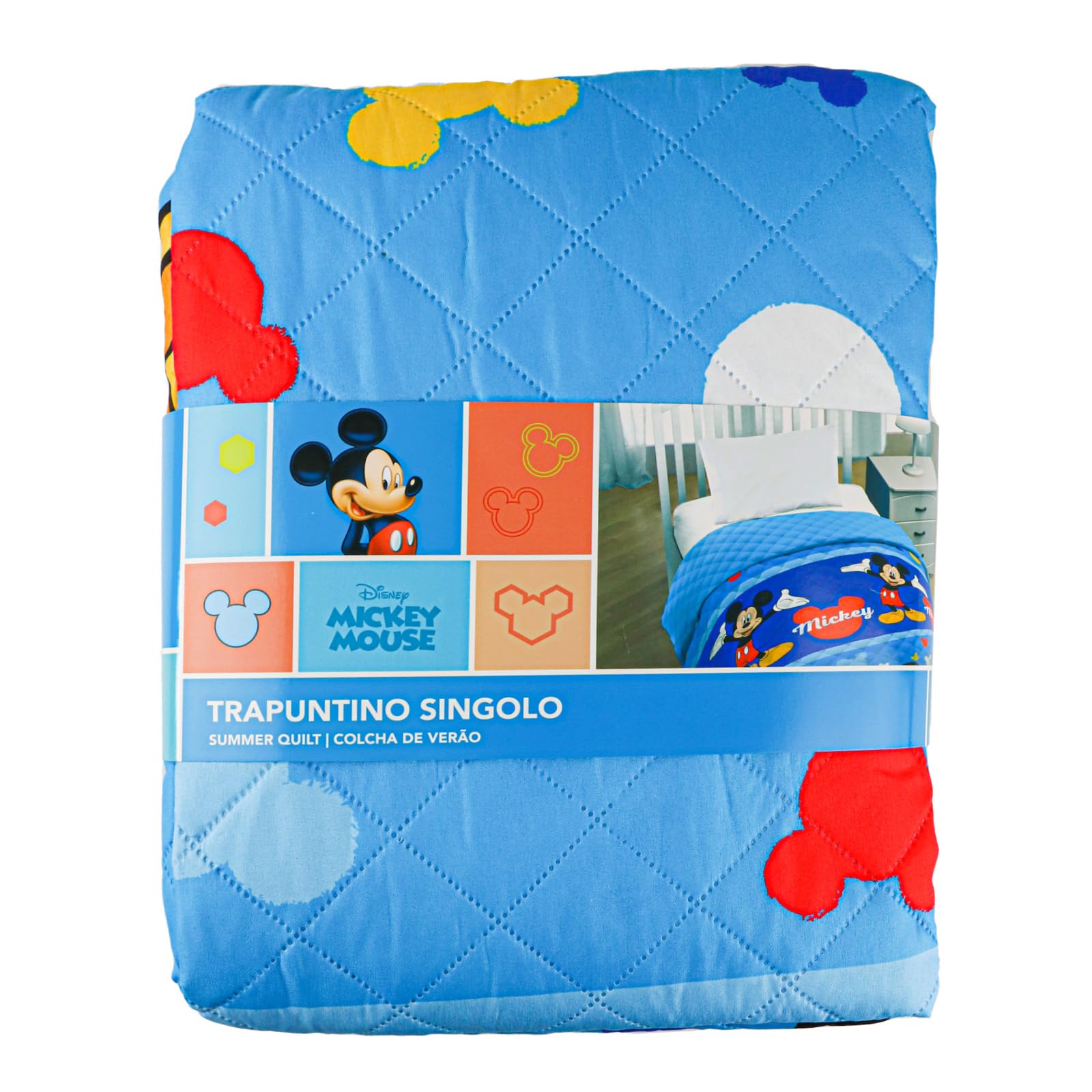 Disney Mikey Mouse Colchas Bouti Infantiles para Niños Licencia Oficial,170 x 250 cm,Composición 100% poliéster. Gramaje 100 gr/m2,Cama 90-105 cm,Color Azul