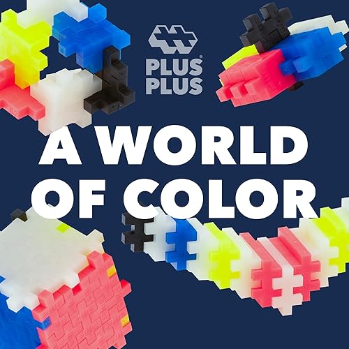 Miniatura 5 de Plus Plus - 240 piezas de construcción de color mezcla de brillo en la oscuridad, juguete StemSteam, bloques de rompecabezas interconectables de