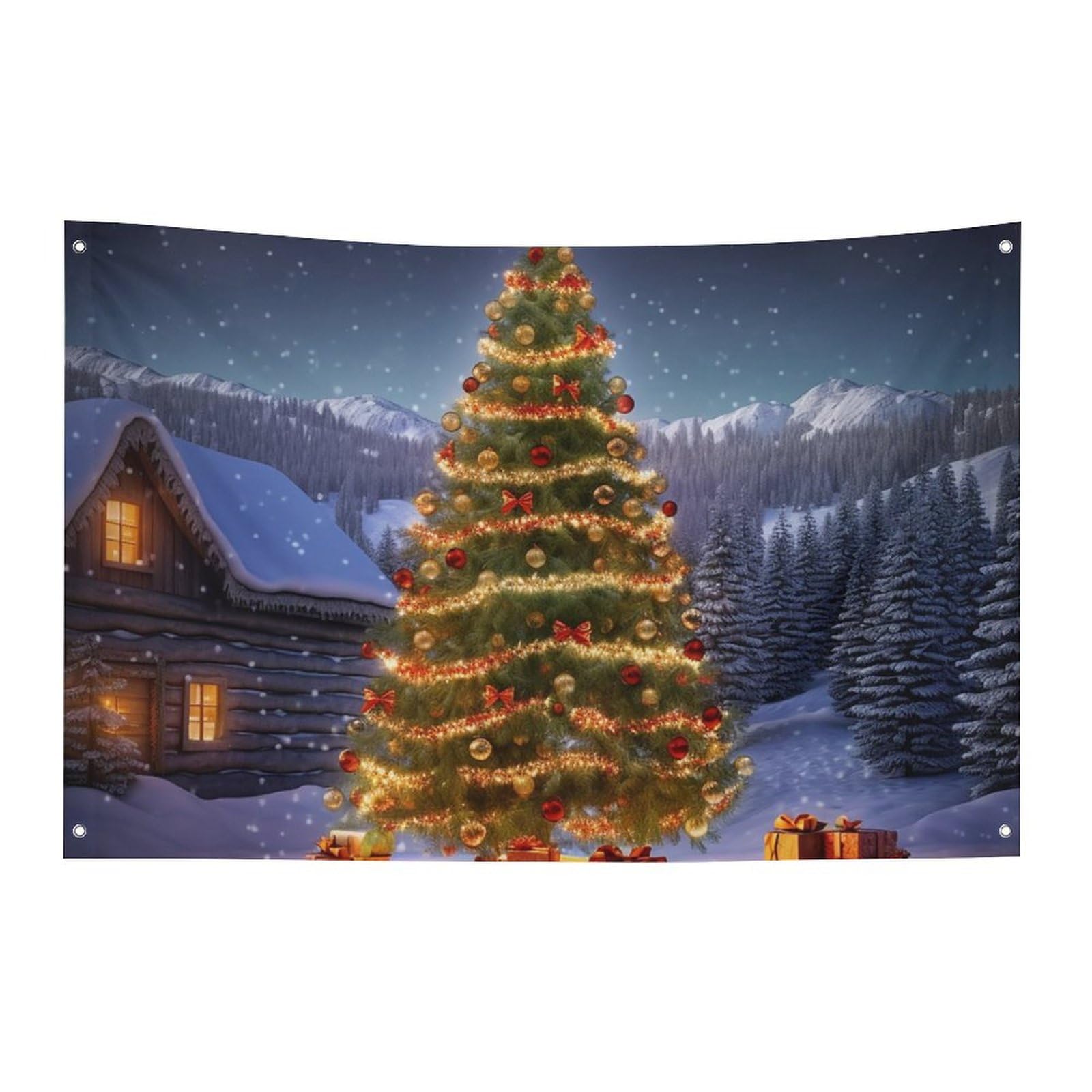 Drapeau de sapin de Noël en polyester durable, fini les décorations fragiles qui se déchirent