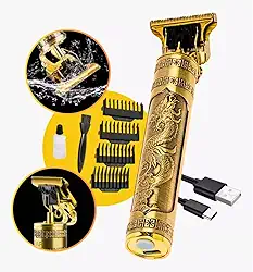Máquina Profissional Dragão Acabamento Sem Fio Cabelo Barba Pezinho Personalizada Com Limitador Lâmina Ajustável Recarregável 4 Pentes Óleo Escovinha Kit Conjunto Aparador Compacto