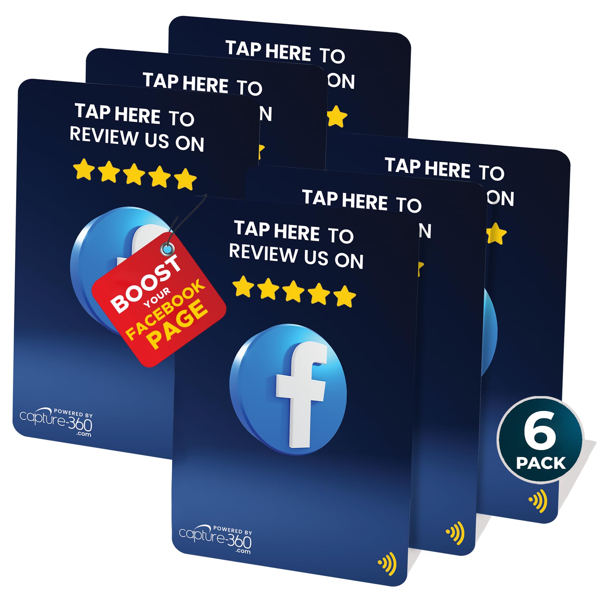 Reusable Social Media Stand Scan & NFC Activation, Compatible with Facebook - Follower Increase Tool for Influencers and Businesses, Compact and Durable, Easy Setup - Blue Pack of 6