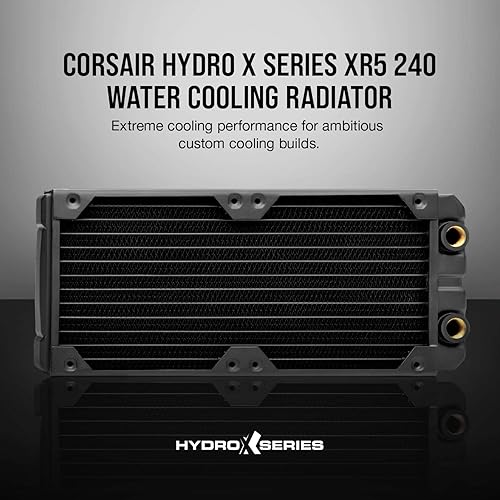 Miniatura 2 de CORSAIR Hydro X Series XR5 - Radiador de refrigeración por agua de 9.449 in (soportes dobles de ventilador de 4.724 in, fácil instalación,