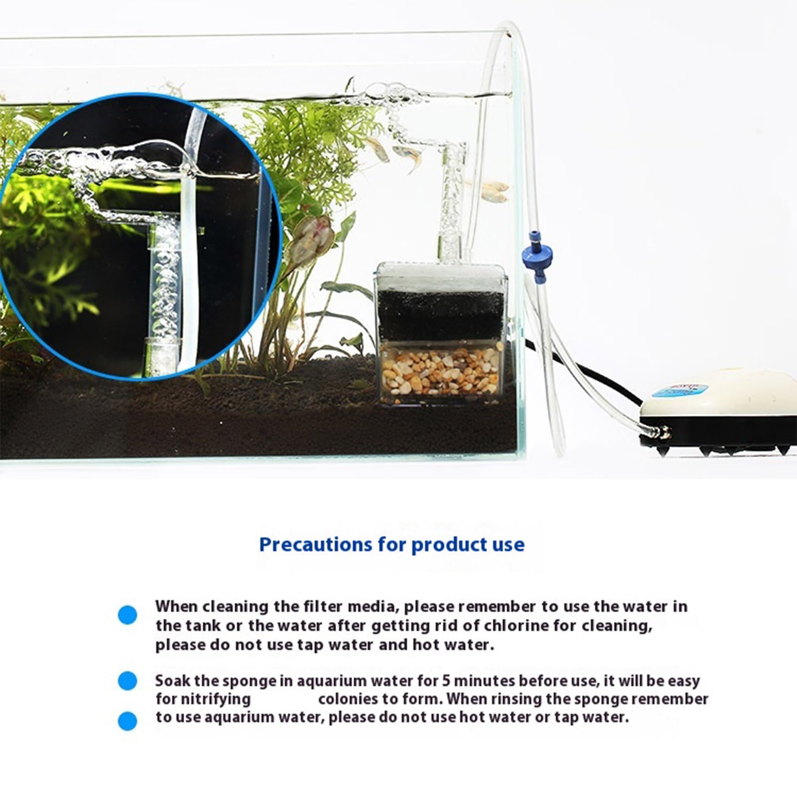 2 filtros de biofiltro de repuesto para acuario, cartucho de algodón interno, biofiltro, almohadilla de filtración mecánica