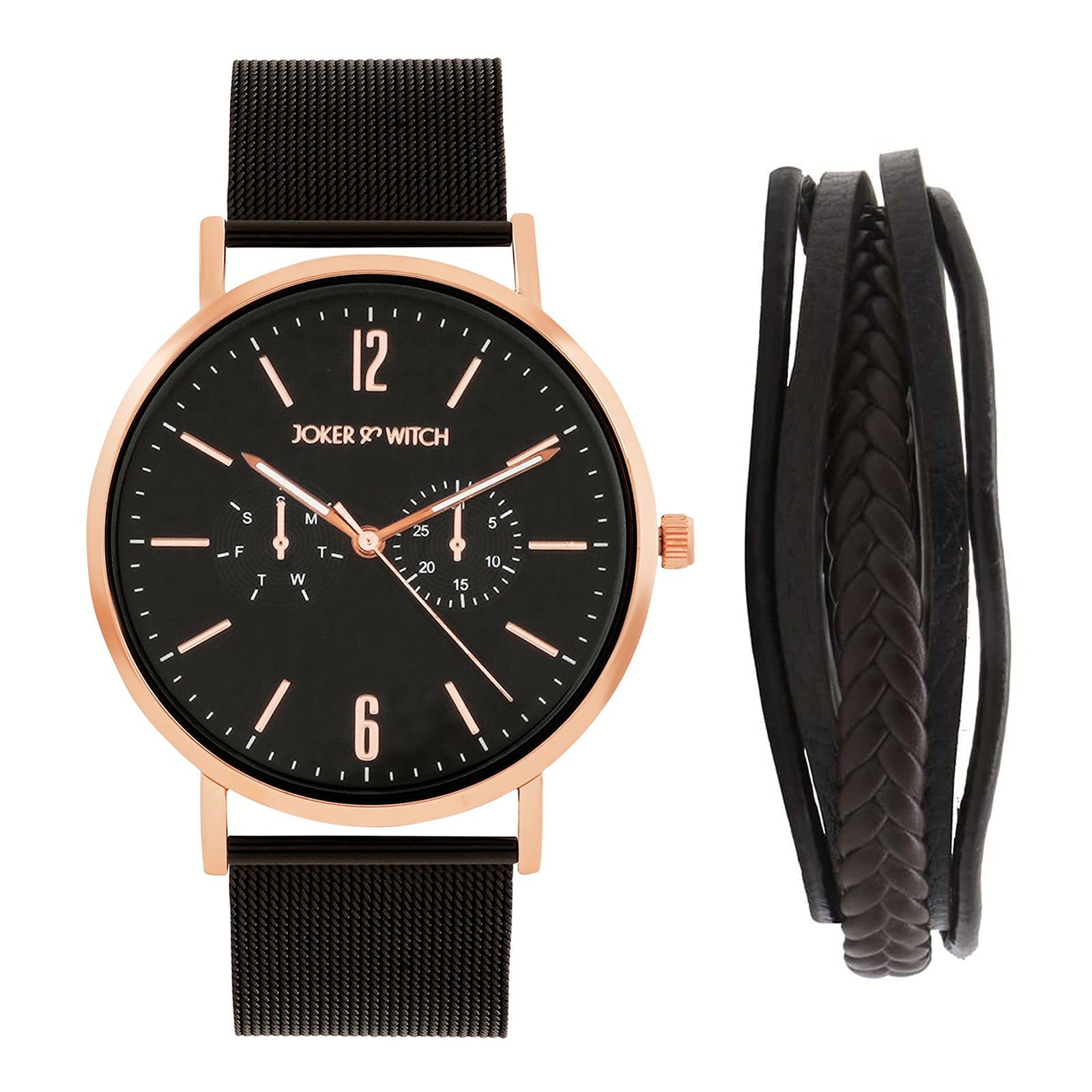 Joker & Witch Stainless Steel Men Joker&Witch Crayford Analog Watch Bracelet Stack, Dial Color-Black, Band Color-Black (B0CCVVDK4B) Amazon Price History, Amazon Price Tracker