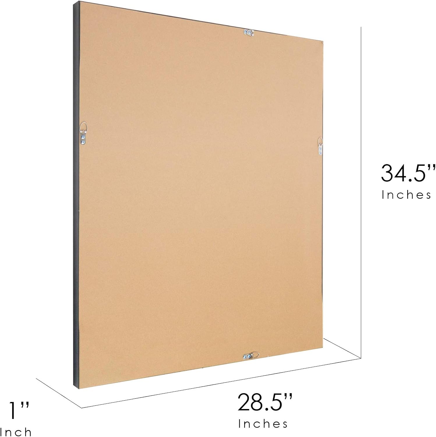 Alderton Transitional Black and Silver Beveled Wall Mirror - 34.5" x 28.5"