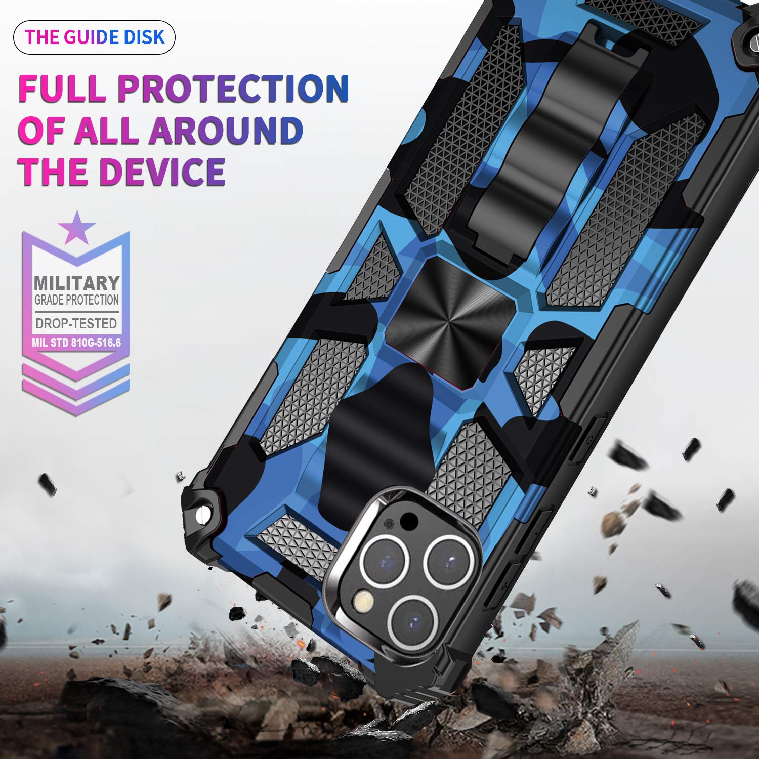 xinyunew Compatibile con Cover iPhone 13 Pro max Smartphone,Compatibile con iPhone 13 Pro max Cover Grado Militare Protezione Full Body : Case Antiurto 3 Strati (Army Green