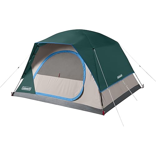 Coleman Skydome Tent with 5 Minute Setup, 2/4/6/8-Person Weatherproof Tent with Rainfly & Carry Bag, 20% More Headroom Than Traditional Canopies