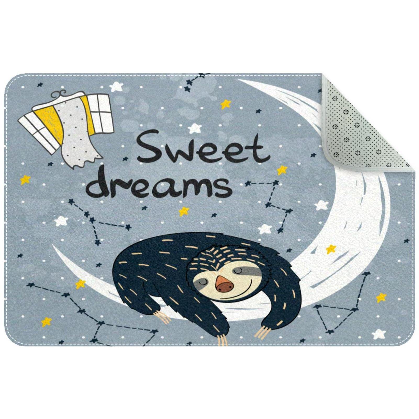 Tapis de porte avec motif lune endormie durable pour couloir