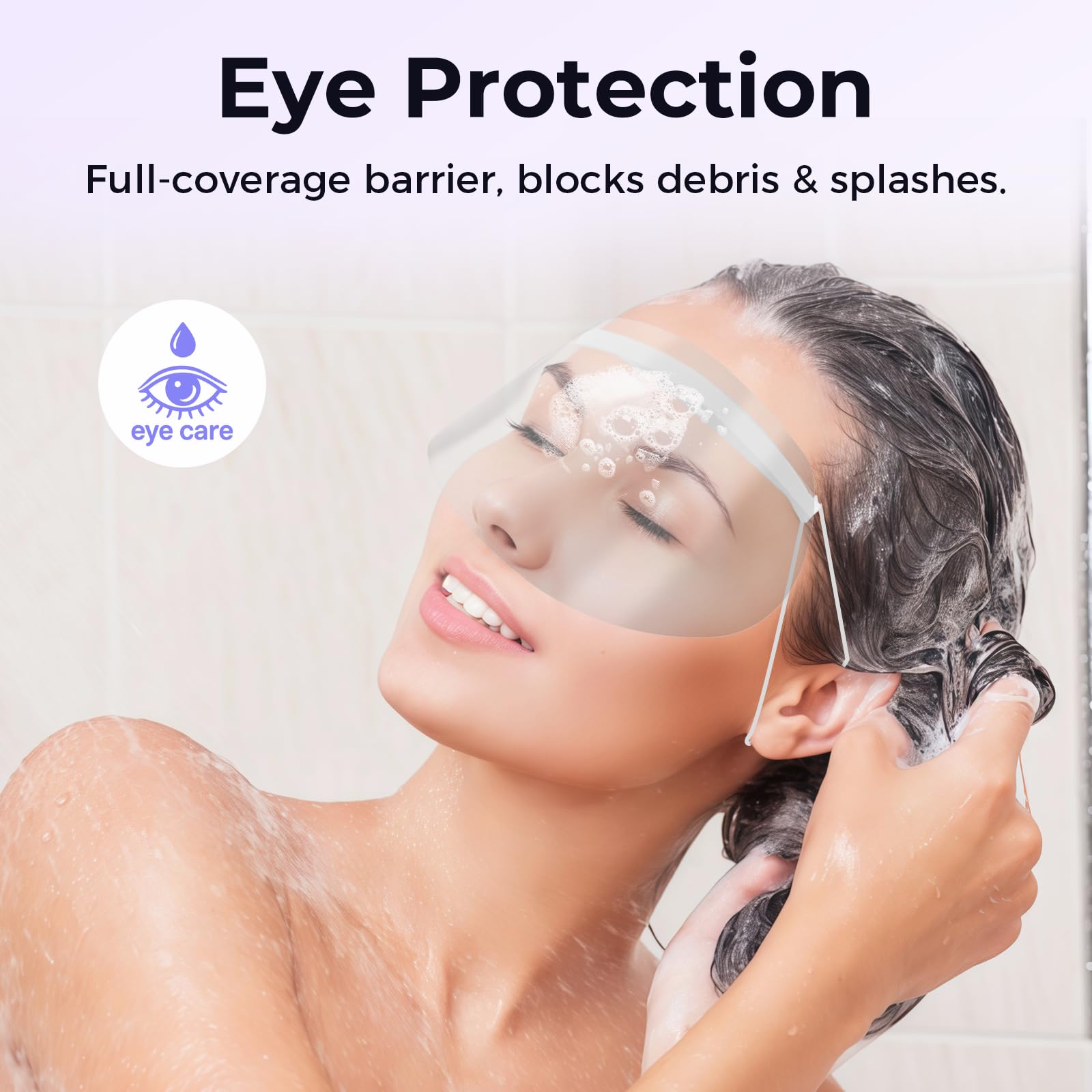 50 protectores faciales desechables con tira adhesiva, recortadora de flequillo transparente, protector de frente para el cabello, tinte para el cabello, suministros de peluquería