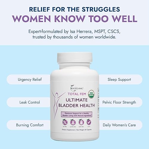 Miniatura 4 de Rootganic Total Fem Ultimate - Salud de la vejiga para mujeres con D-manosa orgánica USDA, polvo de arándano, Uva Ursi y extracto de flor de