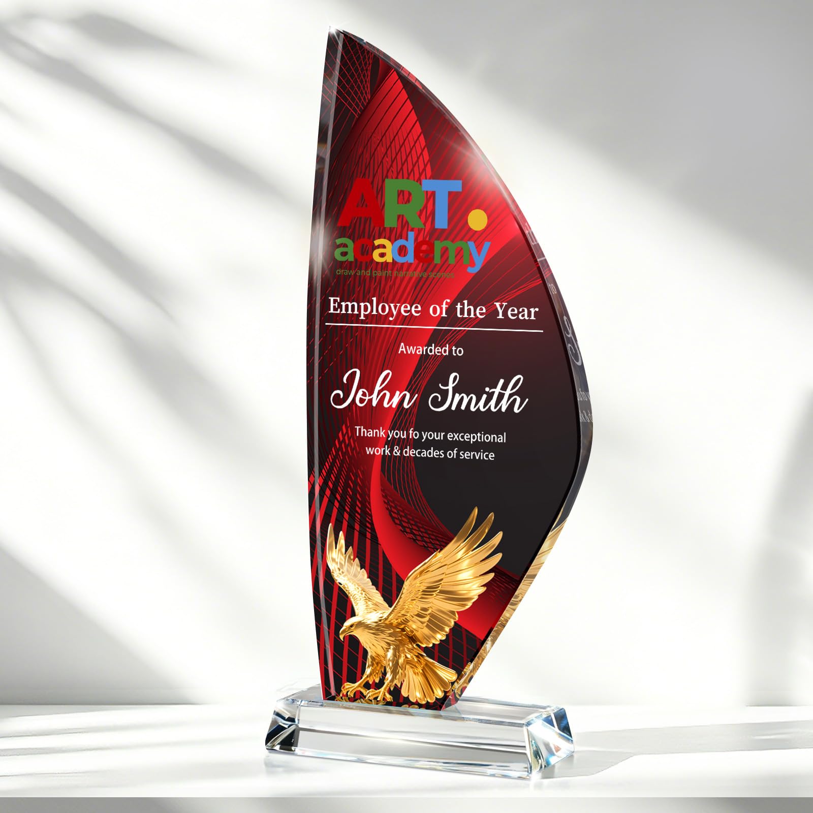 Personalized Crystal Trophy Award, Custom Awards and Trophies with Logo Photo Text, Teacher &amp; Employee Appreciation Gifts, Custom Plaque for Boss Coworker Teacher, Trophy Bulk