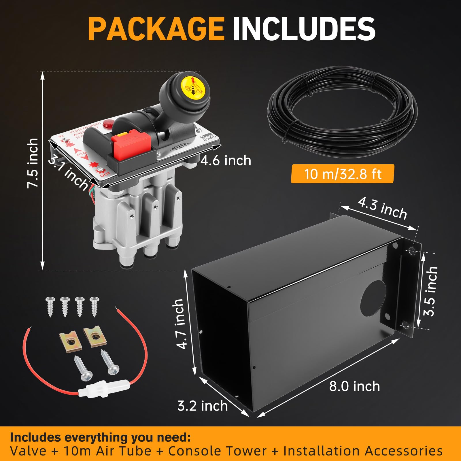 Kit aria valvola di controllo paranco PTO con kickout per impianto idraulico ribaltabile autocarro con cassone ribaltabile, doppia valvola K90 con interruttore PTO, torre consolle, tubo aria