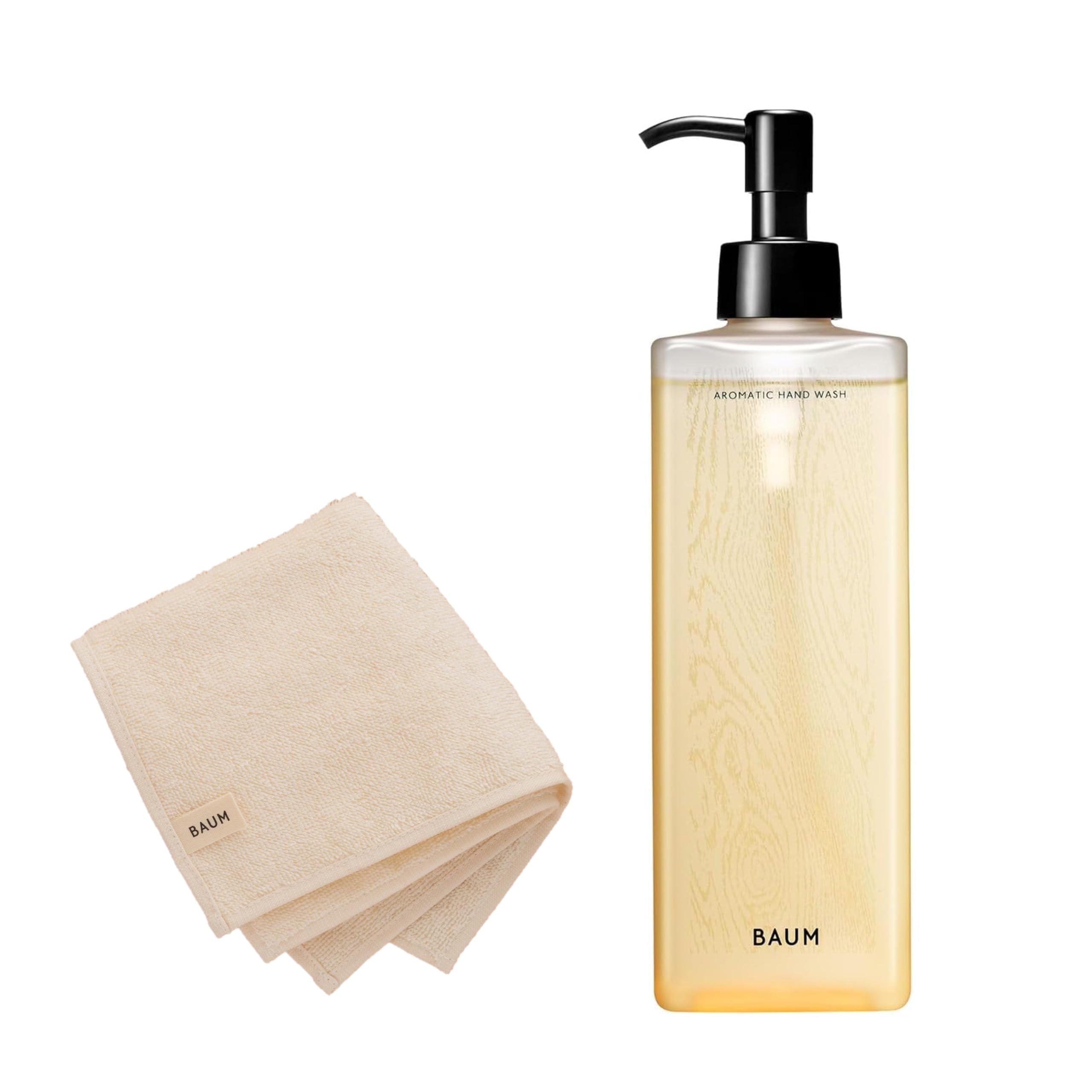 BAUM(バウム)限定キット アロマティック ハンドウォッシュ n 300mL+BAUMオリジナルタオルハンカチ | 2024年モデル | WOODLAND WINDS の香り | ハンドソープ アロマ リラックス ギフト プレゼント 誕生日 | オーガニック 樹木